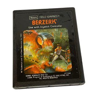 Vintage Atari 2600 Video Game Sears Tele Games Berserk Black 1982‎